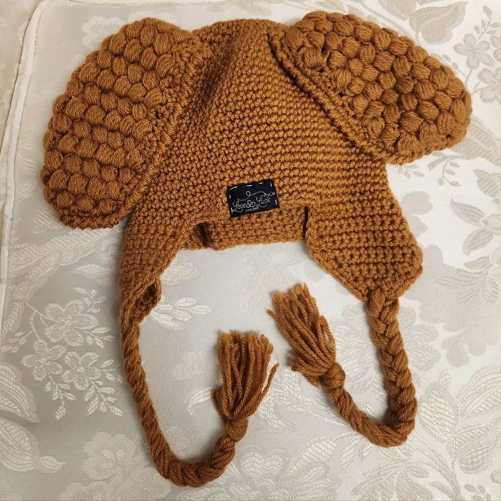 Crochet Puppy dog Cocker Spaniel Kids hat - Child Size